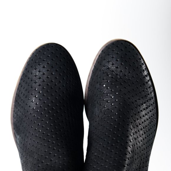 Lucky Brand Perforated Black Suede Booties - Picture 9 of 11